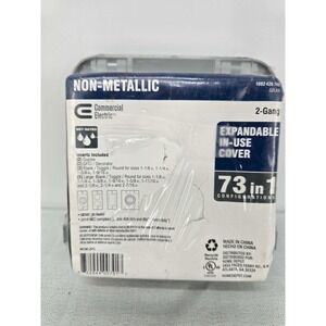 Commercial Electric 2g Non-Metallic Expandable In-Use Cover Gray WCWL2PG 73-in-1